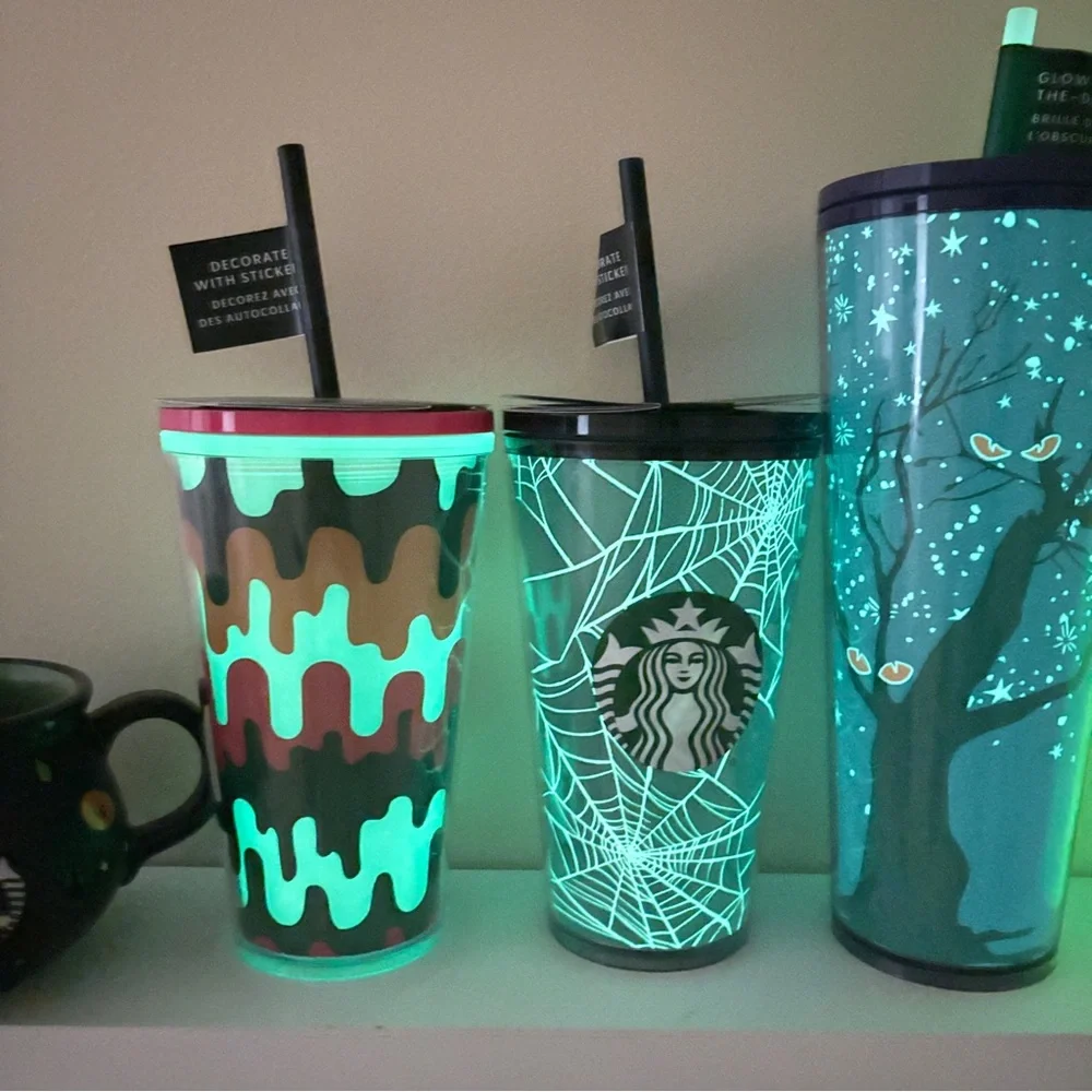 5x Starbucks halloween Glow in the dark Studded